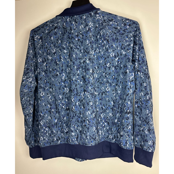 ATHLETA 2 PC Set Bomber Jacket & Wide Leg Crop Pant Navy Leopard Size Large 12 - Picture 9 of 16